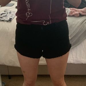 L’agence black denim shorts